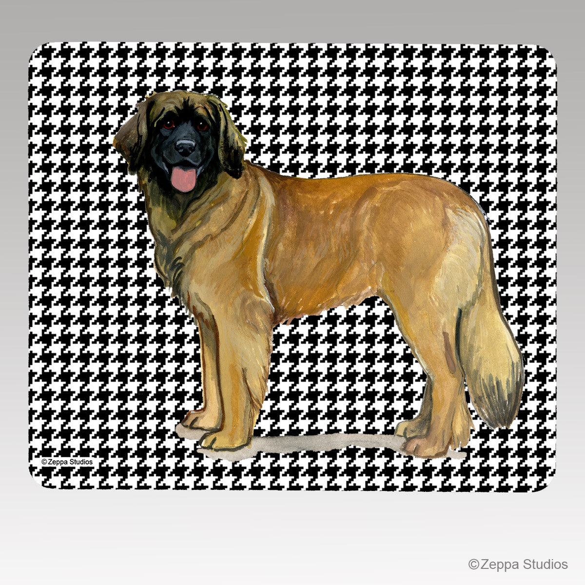 Leonberger Houndstooth Mouse Pad