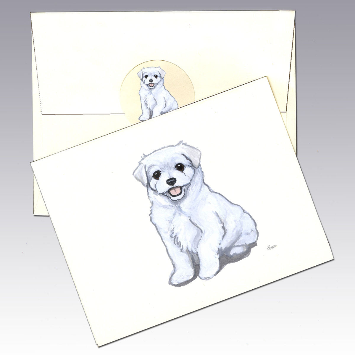 Maltese Puppy Note Cards