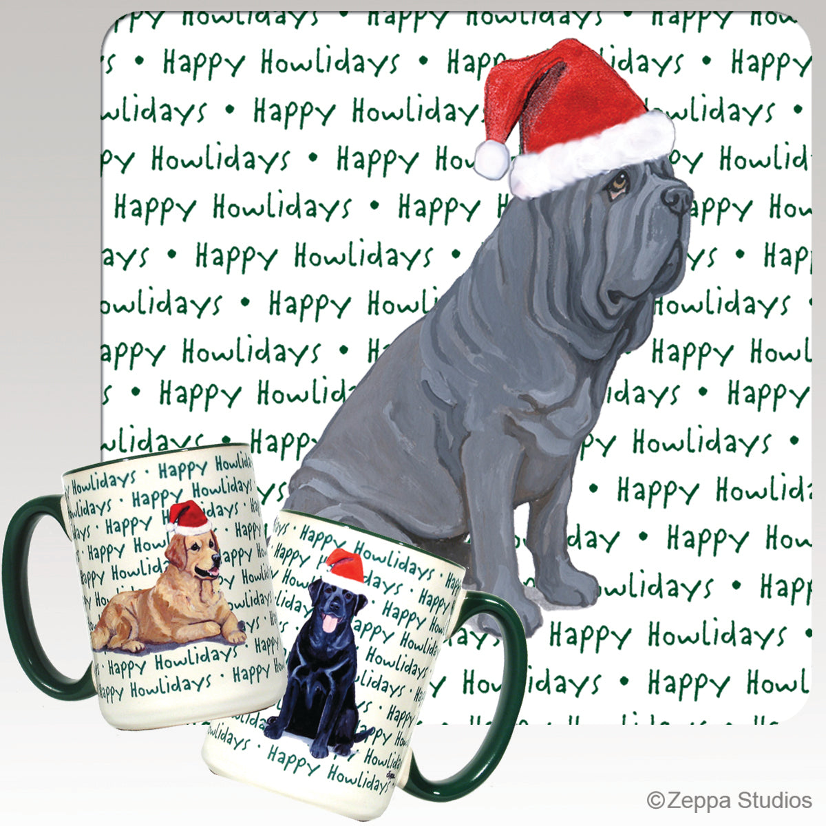 Neopolitan Mastiff Christmas Mugs