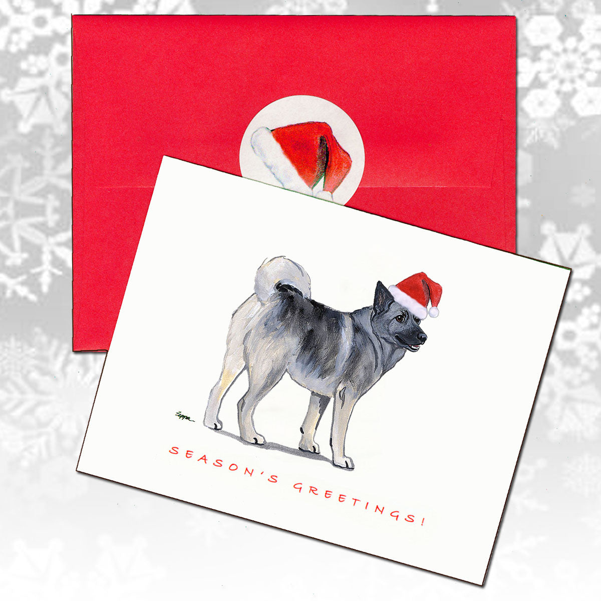Norwegian Elkhound Christmas Cards