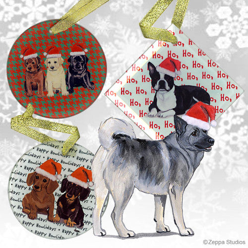 Norwegian Elkhound Christmas Ornaments