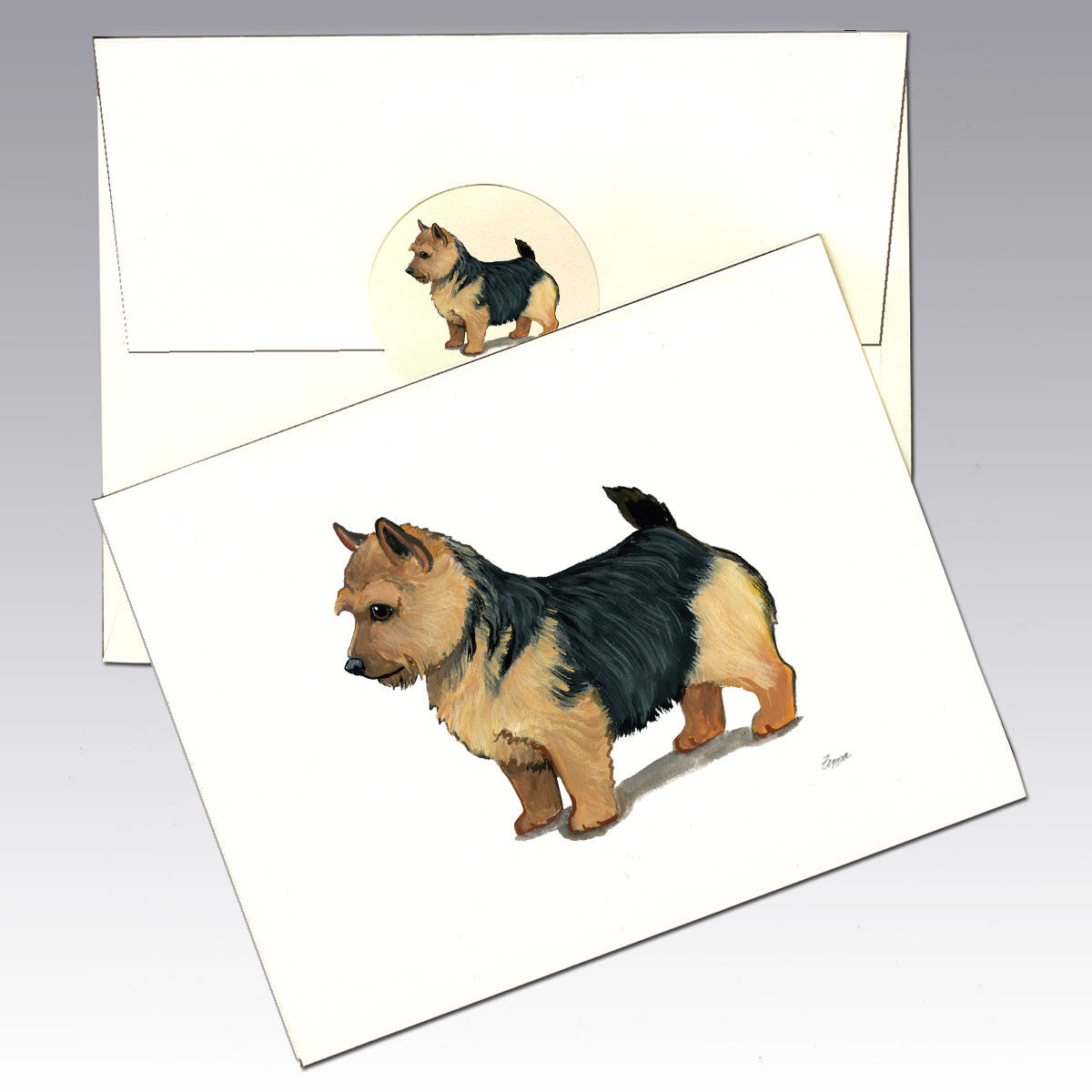 Norwich Terrier, Black and Tan Note Cards