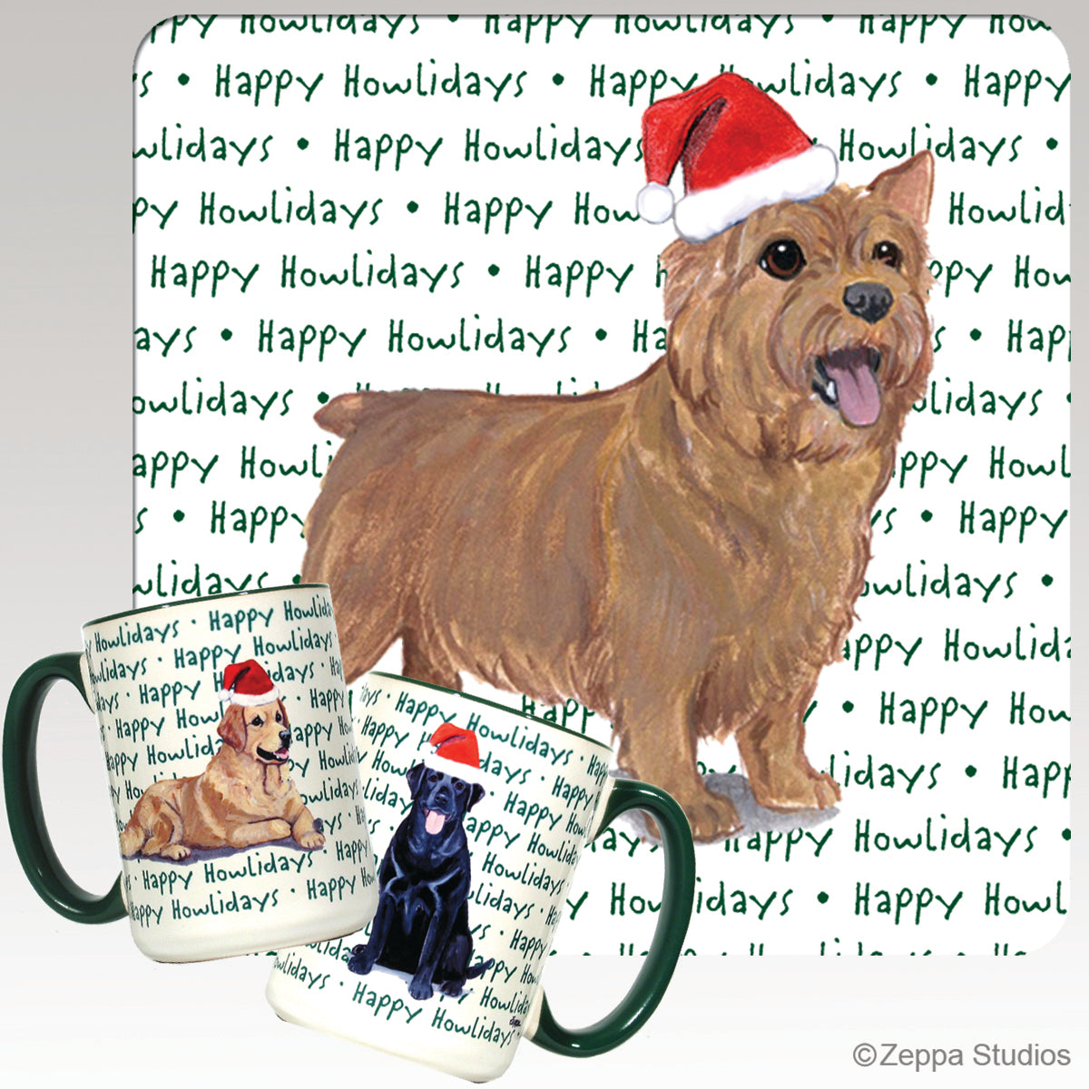 Norwich Terrier Christmas Mugs