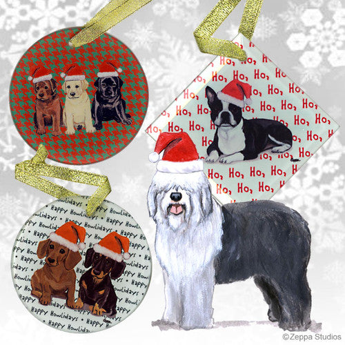 Old English Sheepdog Christmas Ornaments