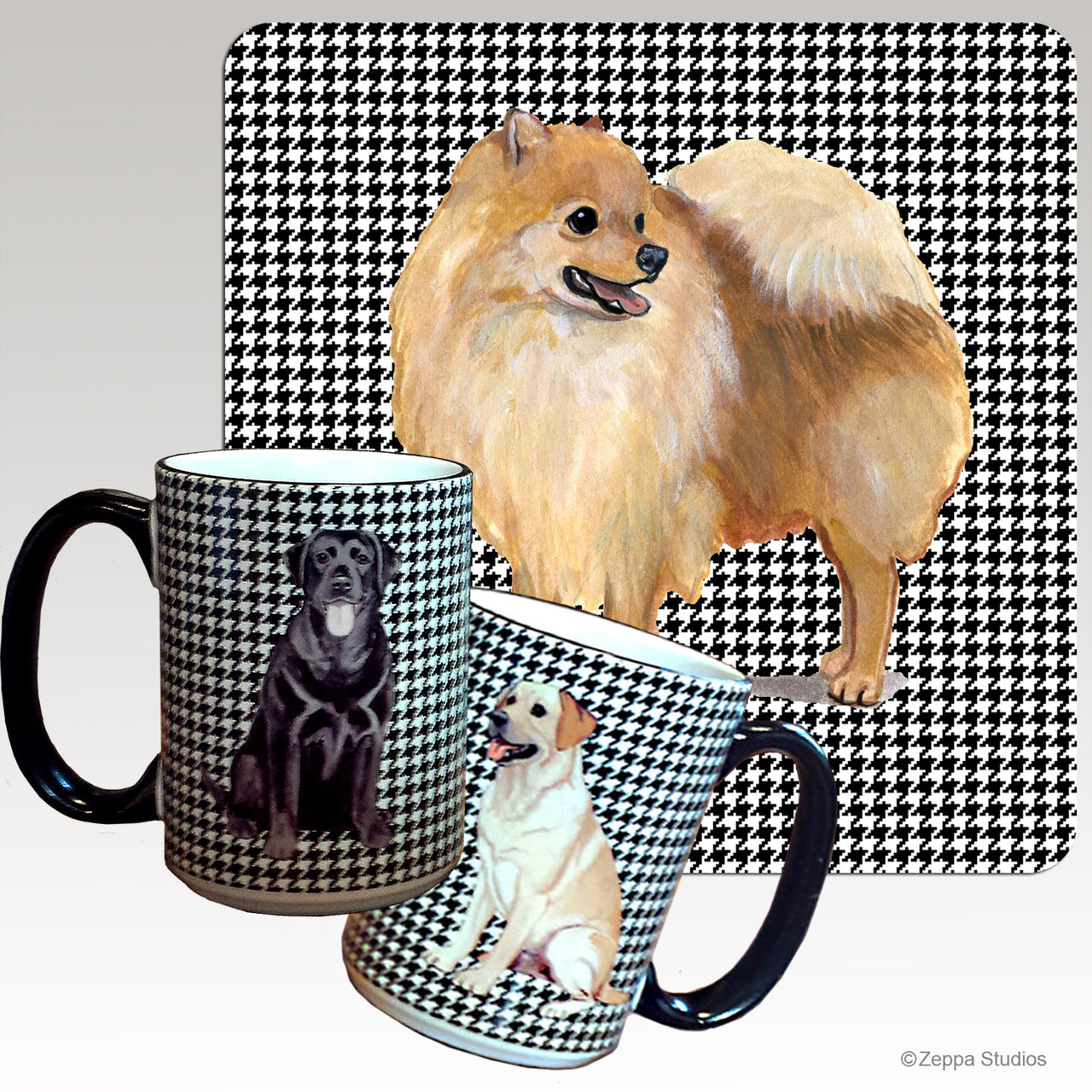 Pomeranian Houndzstooth Mug