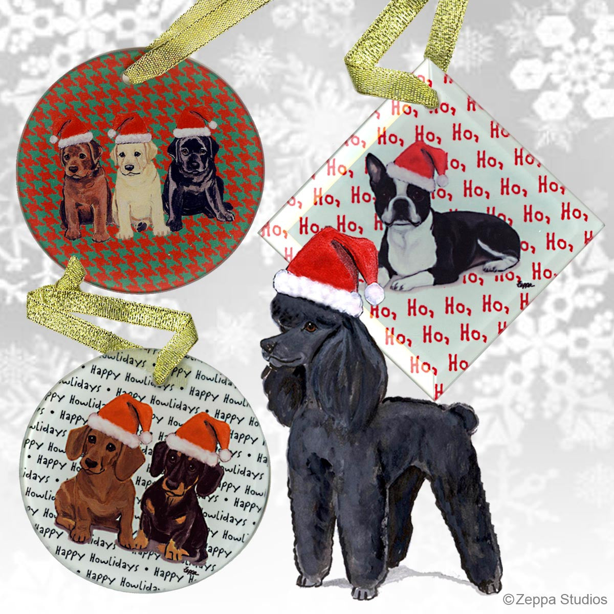 Poodle Christmas Ornaments