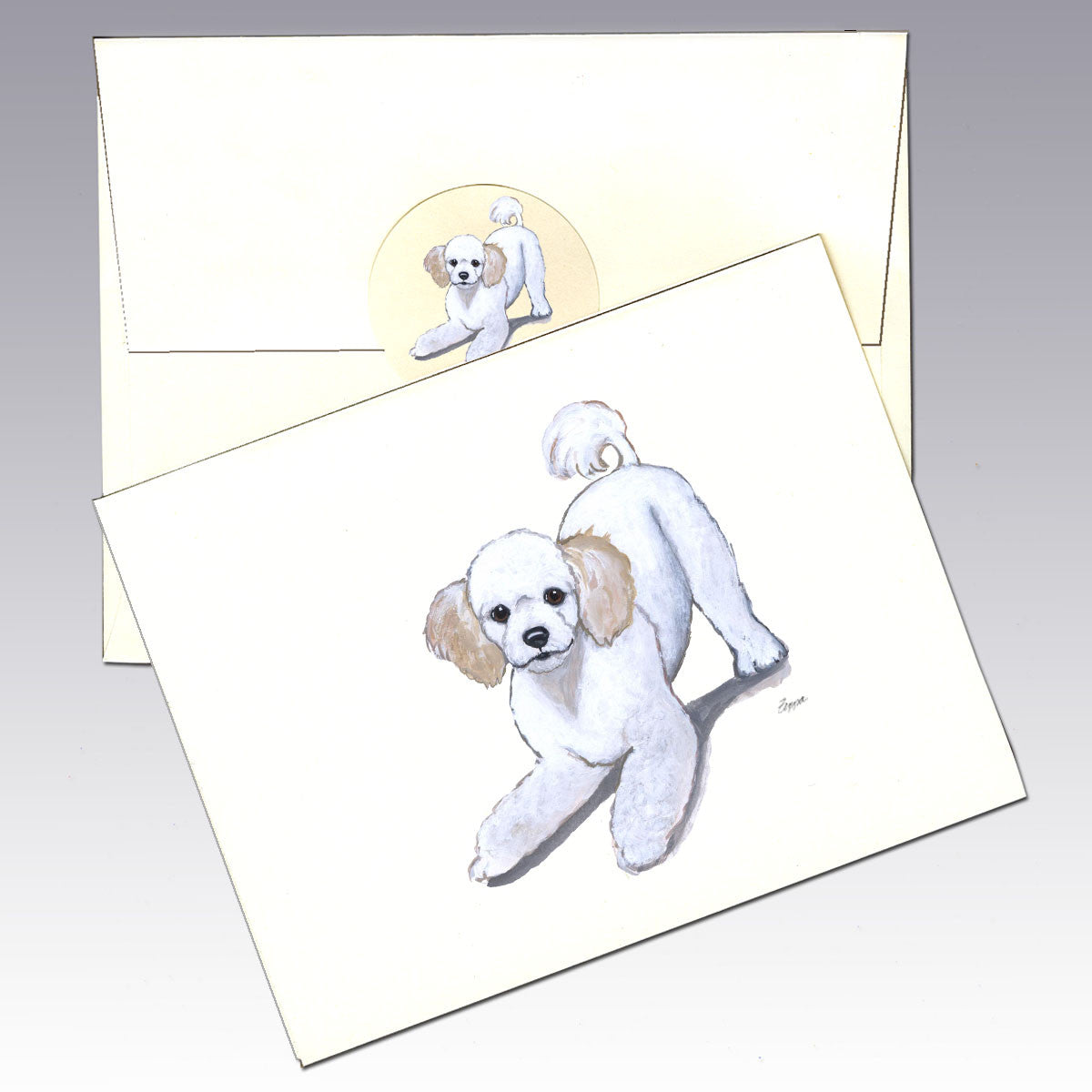 Poodle Puppy Note Cards