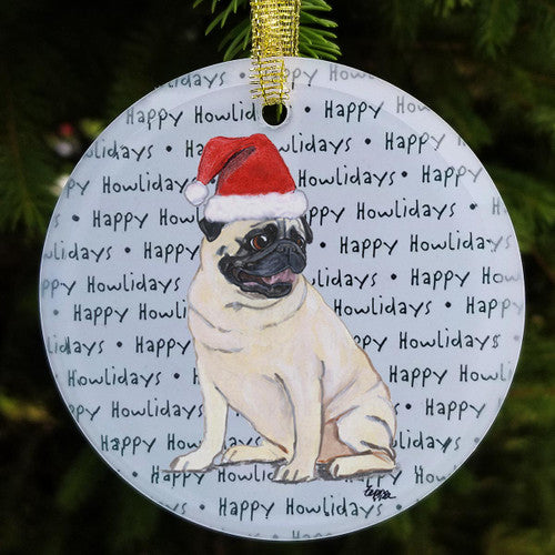 Pug Christmas Ornaments