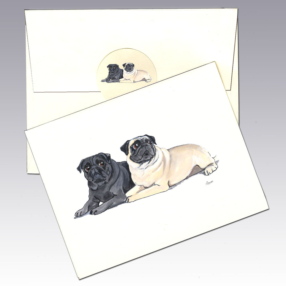 Pug Pair Note Cards