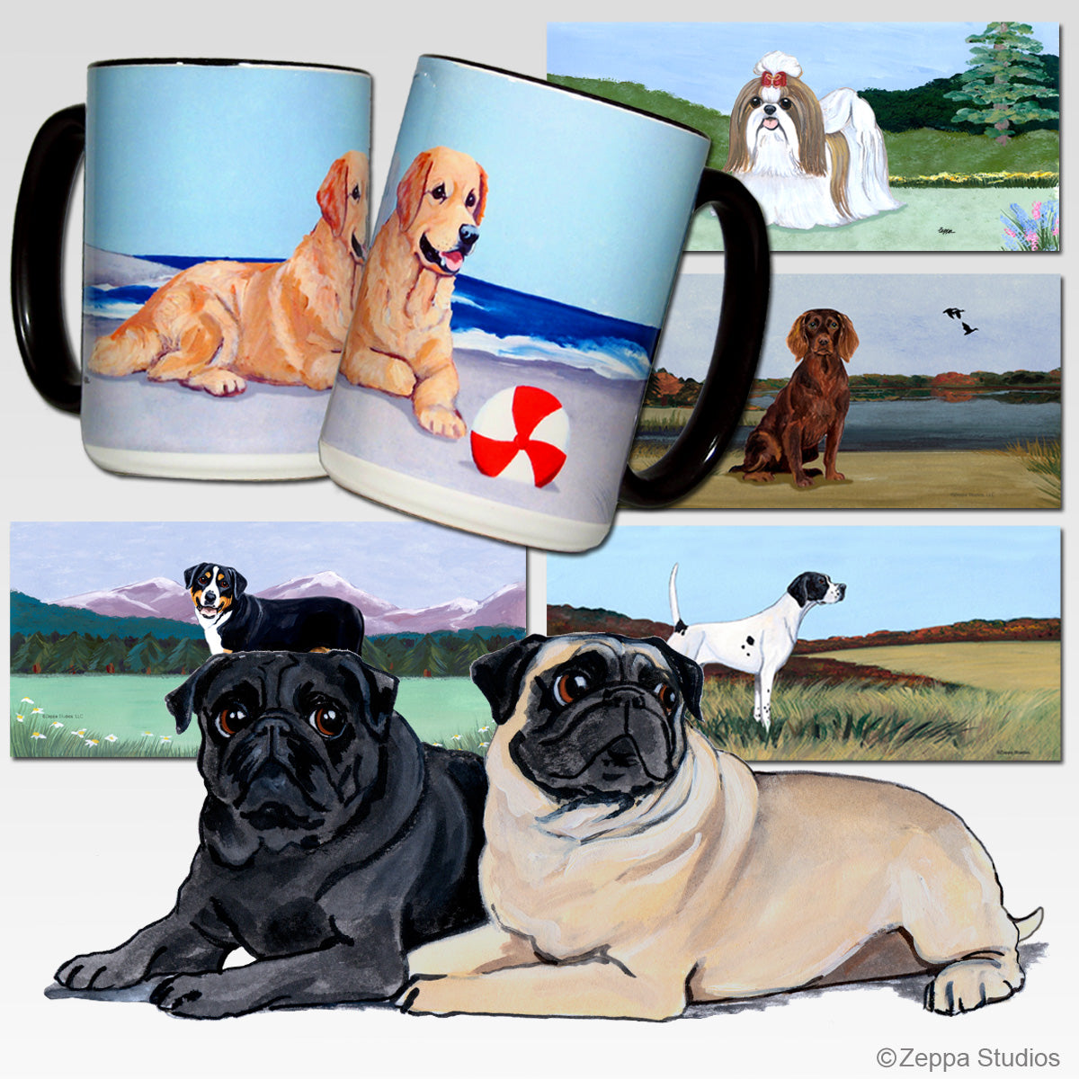 Pug Scenic Mug