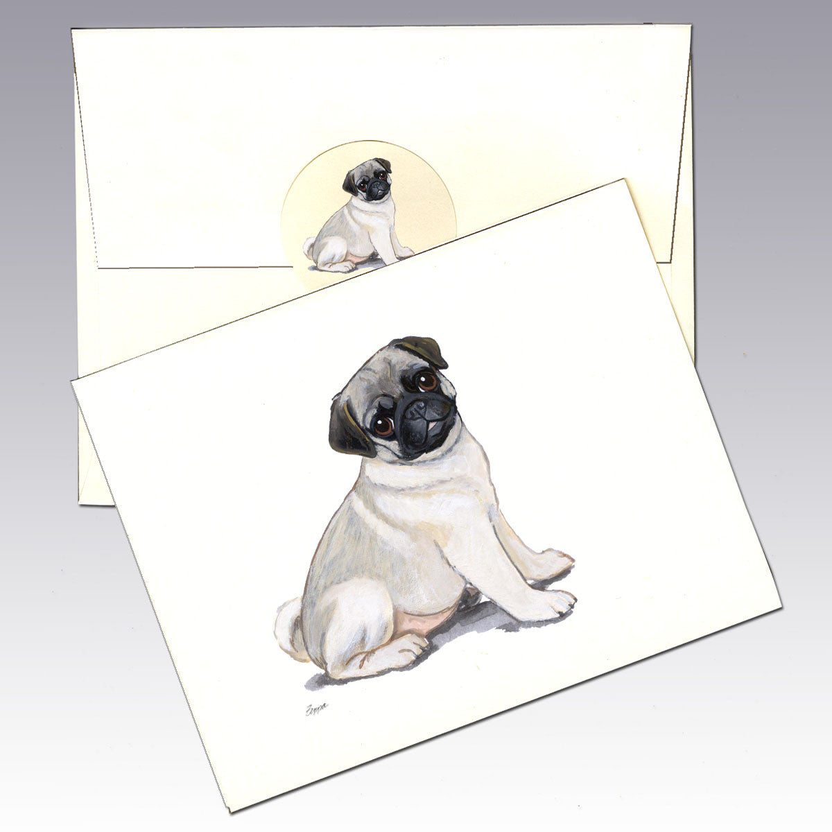 Pug Puppy Note Cards