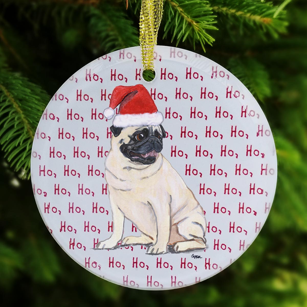 Pug Christmas Ornaments