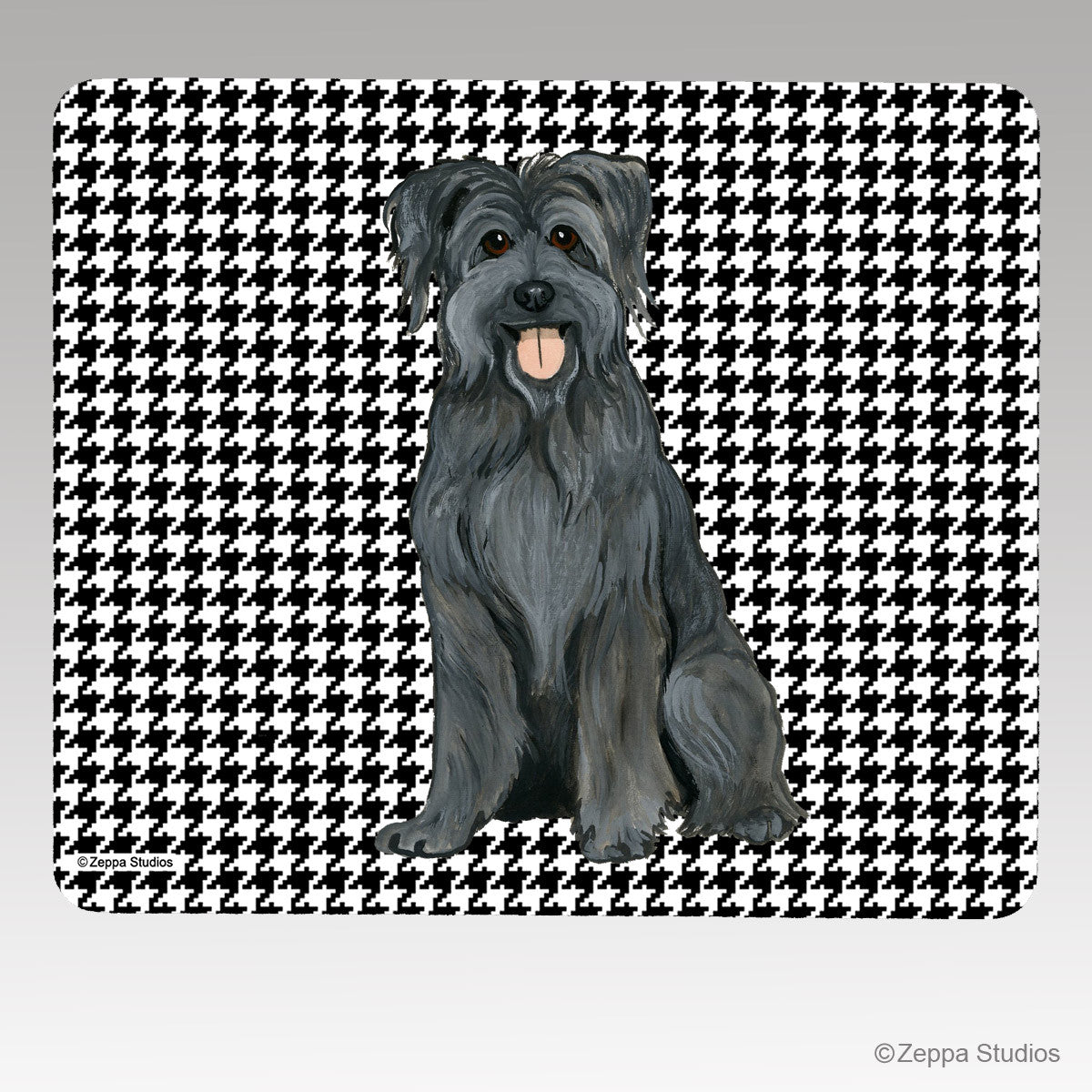 Pyrenean Shepherd Houndstooth Mouse Pad