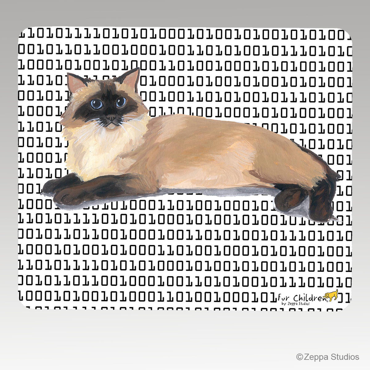 Ragdoll Cat Binary Code Mouse Pad