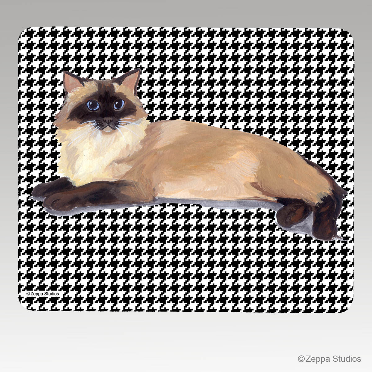 Rag Doll Cat Houndstooth Mouse Pad