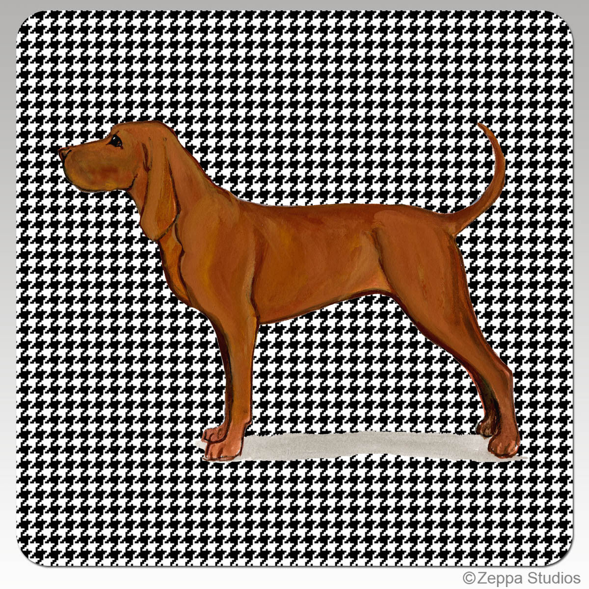 Redbone Coonhound Houndzstooth Coasters - Rectangle