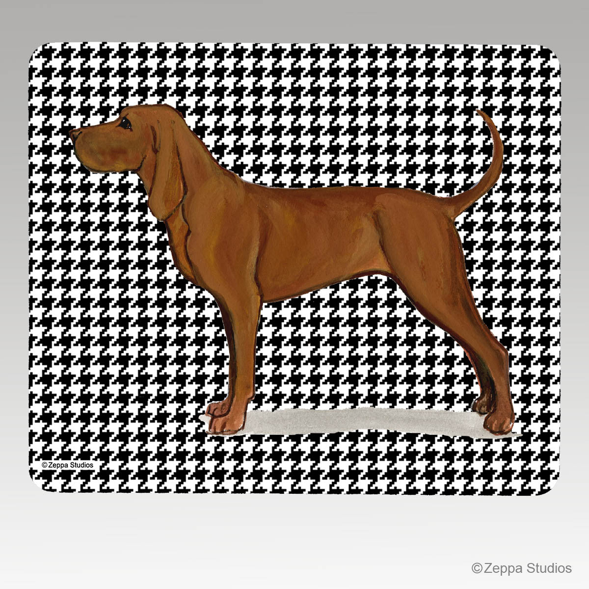 Redbone Coonhound Houndstooth Mouse Pad - Rectangle