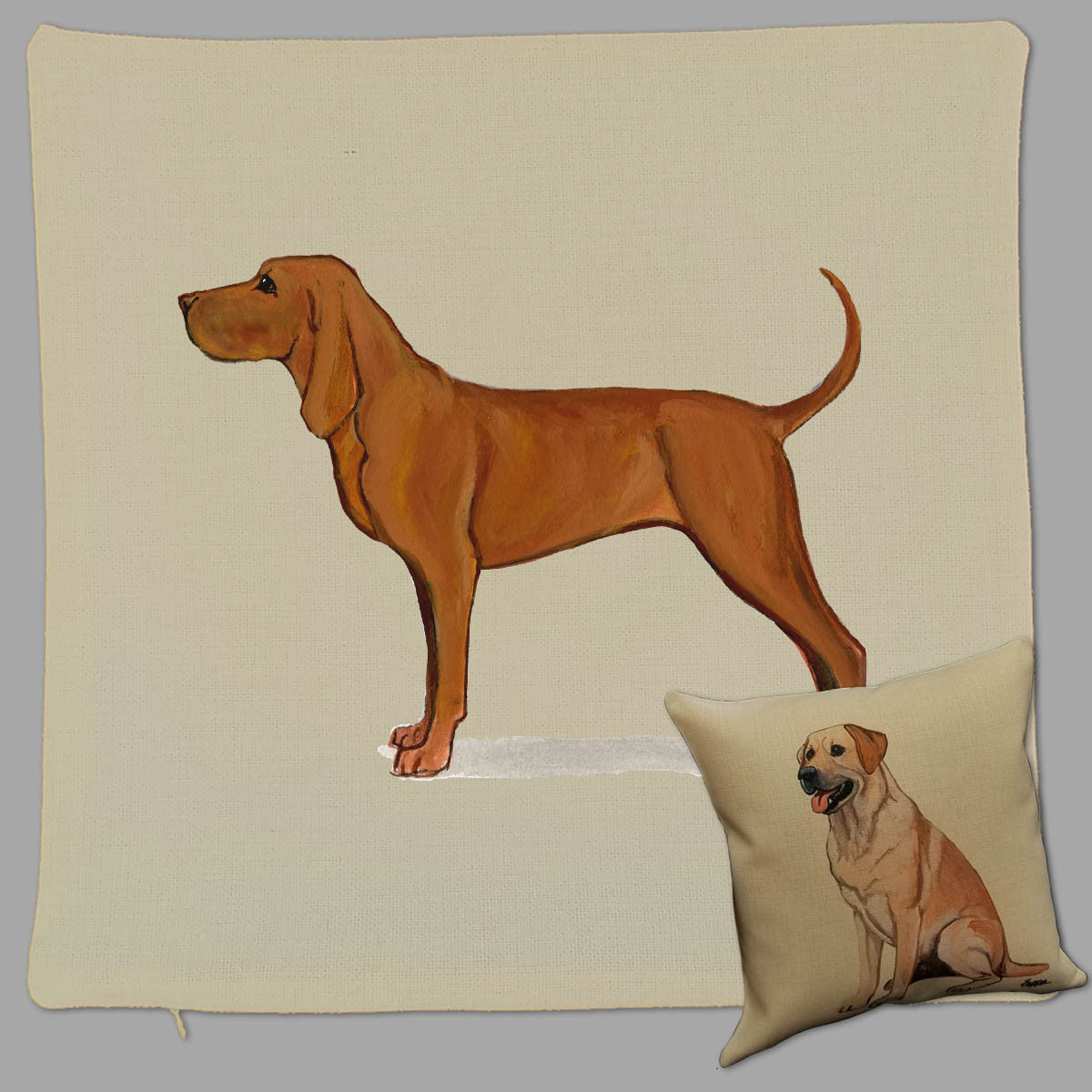 Redbone Coonhound Throw Pillow