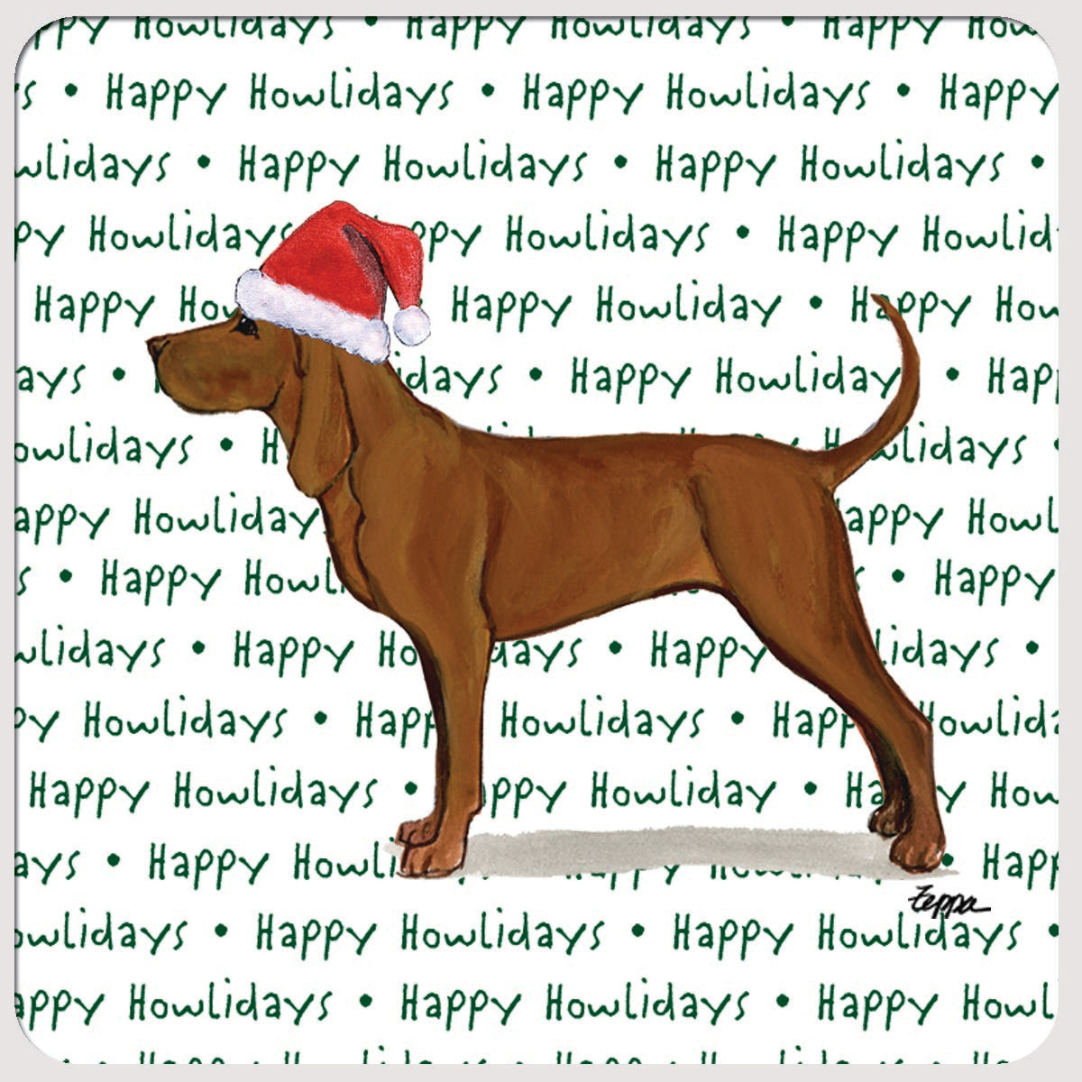 Redbone Coonhound Christmas Coasters