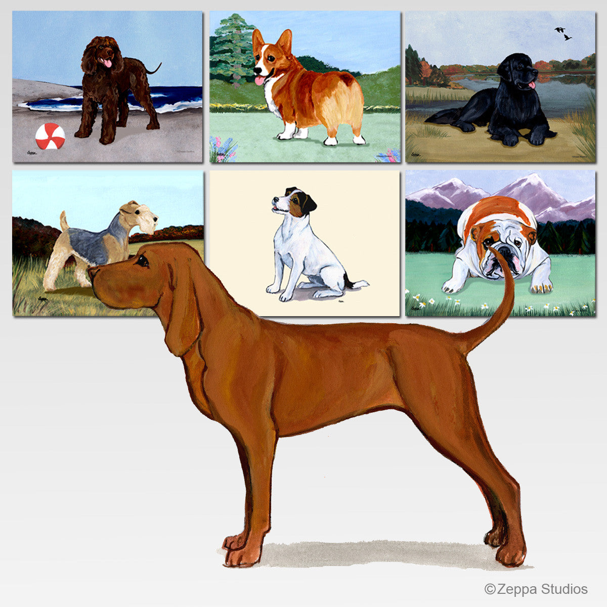 Redbone Coonhound Scenic Cutting Board - Rectangle