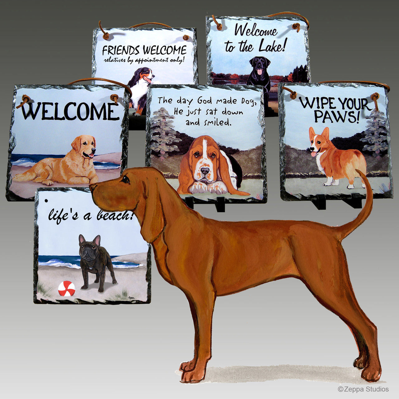 Redbone Coonhound Slate Signs