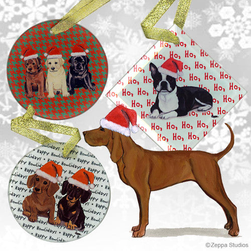 Redbone Coonhound Christmas Ornaments