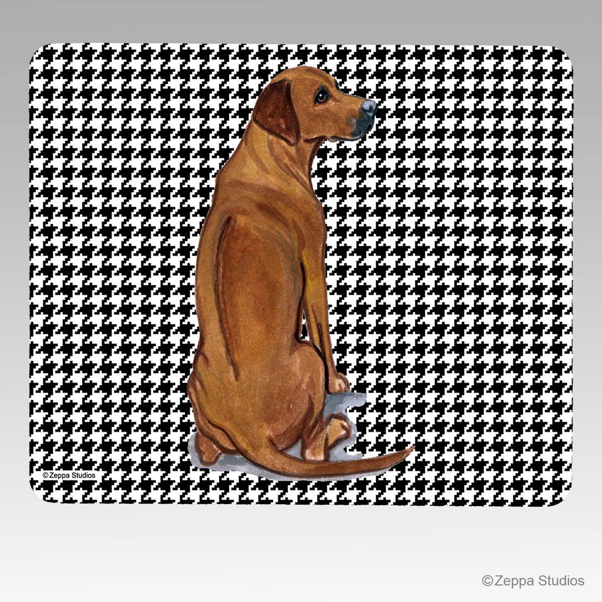 Rhodesian Ridgeback on Houndstooth Mouse Pad