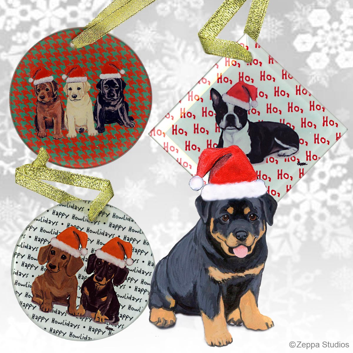 Rottweiler Puppy Christmas Ornaments
