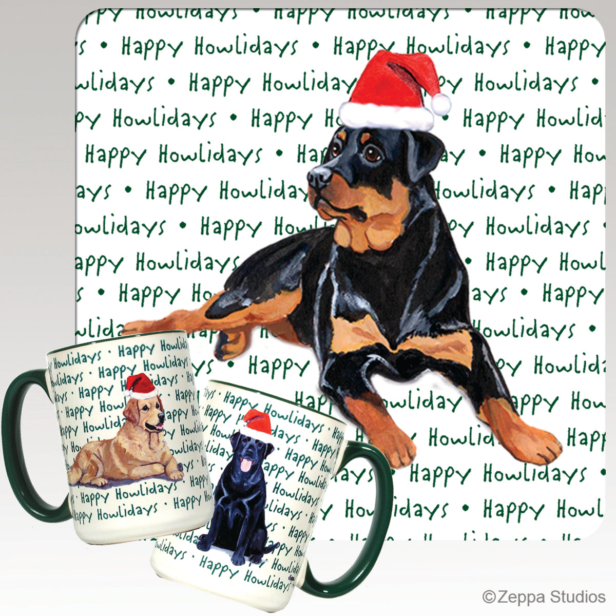 Rottweiler Christmas Mugs