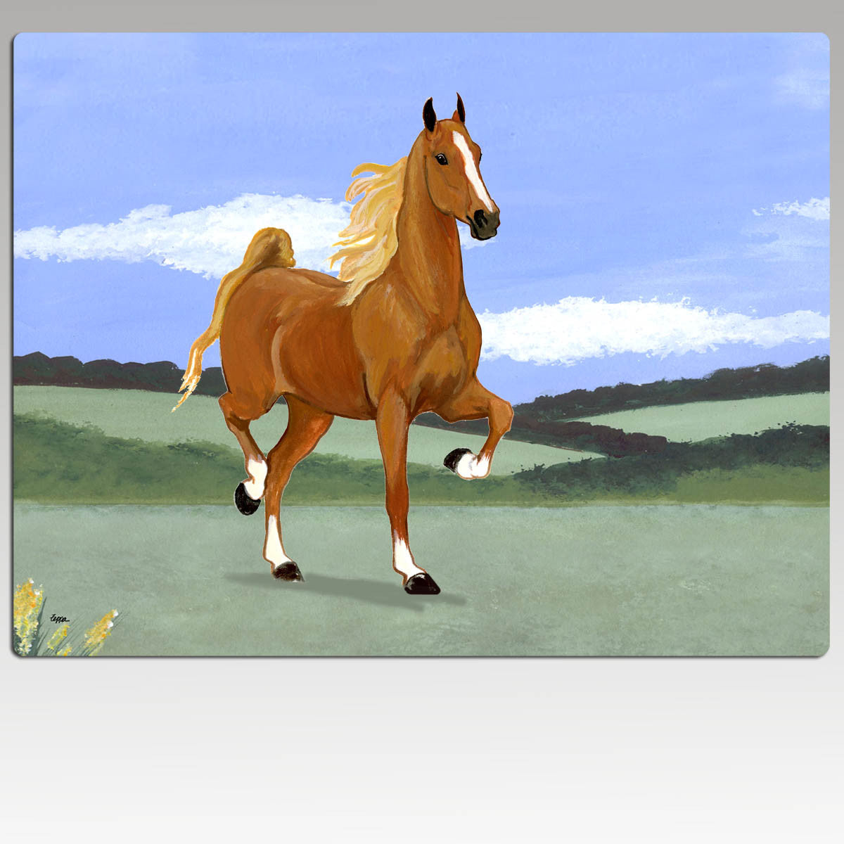 Saddlebred Horse Rectangular Scenic Cutting Board