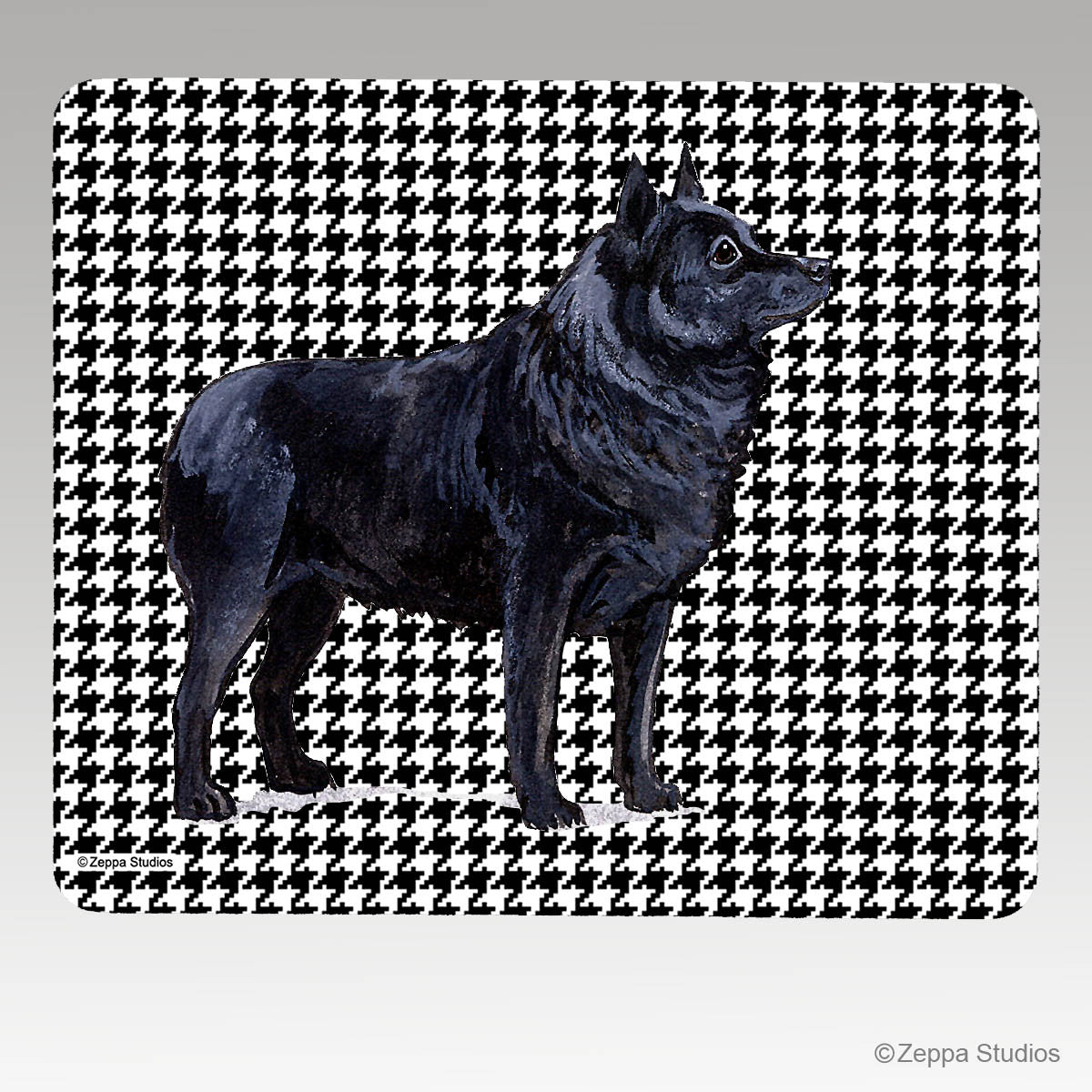 Schipperke Houndstooth Mouse Pad - Rectangle