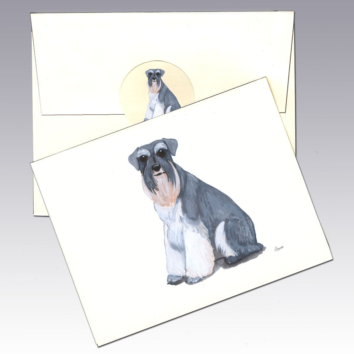 Schnauzer Natural Ears Note Cards