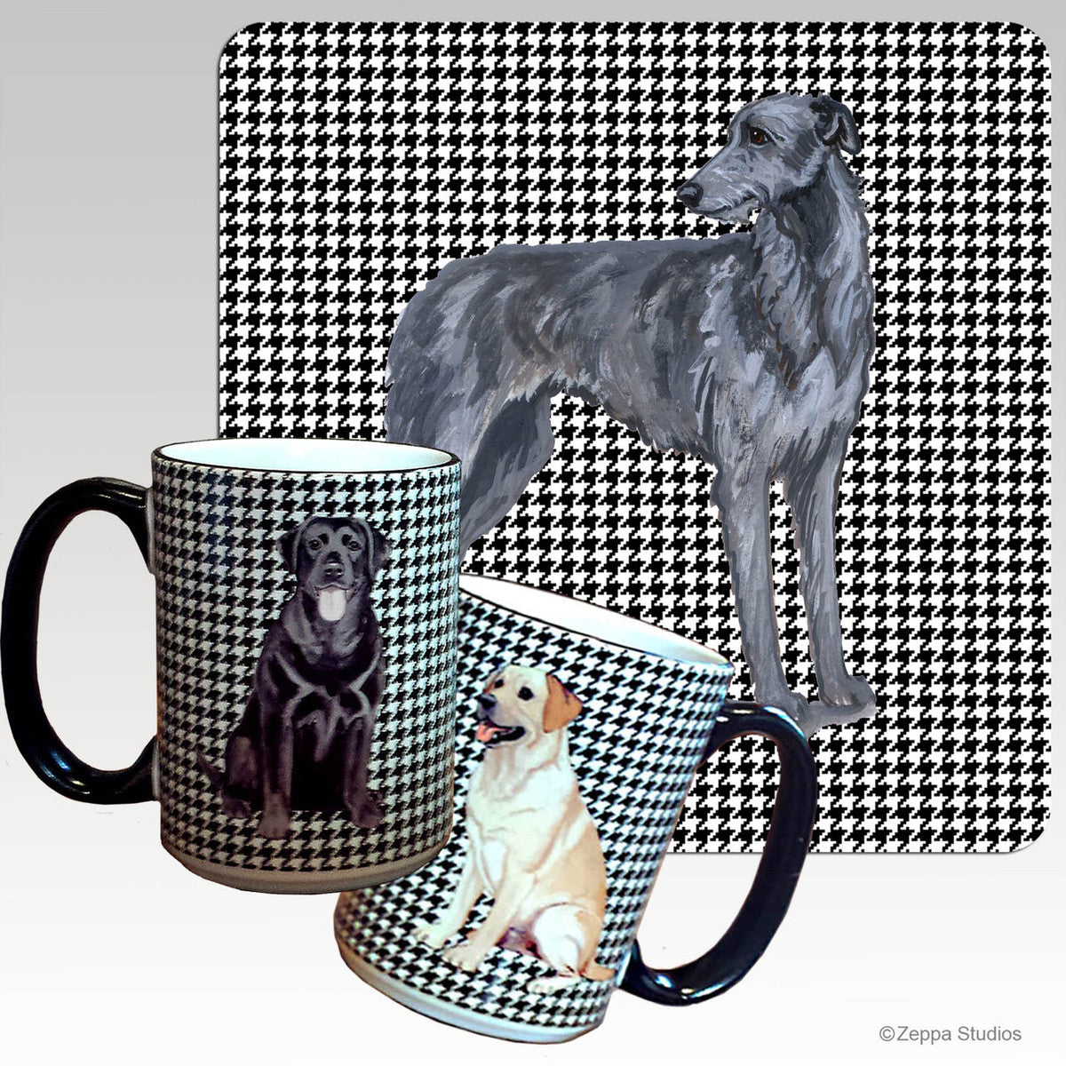 Scottish Deerhound Houndzstooth Mug - Rectangle
