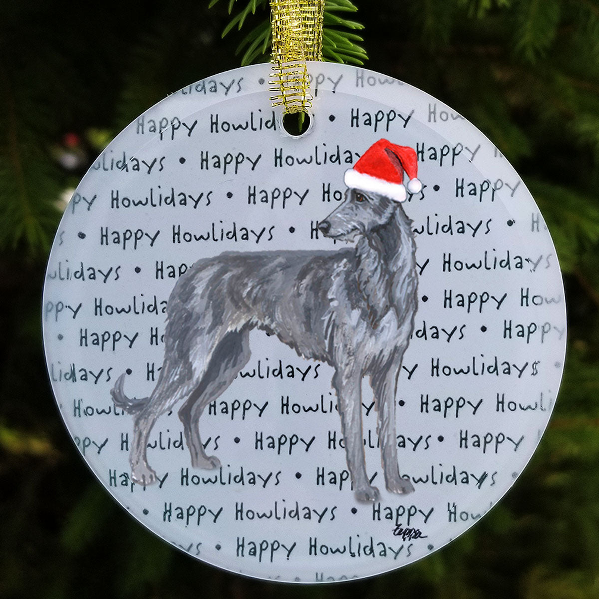 Scottish Deerhound Christmas Ornaments