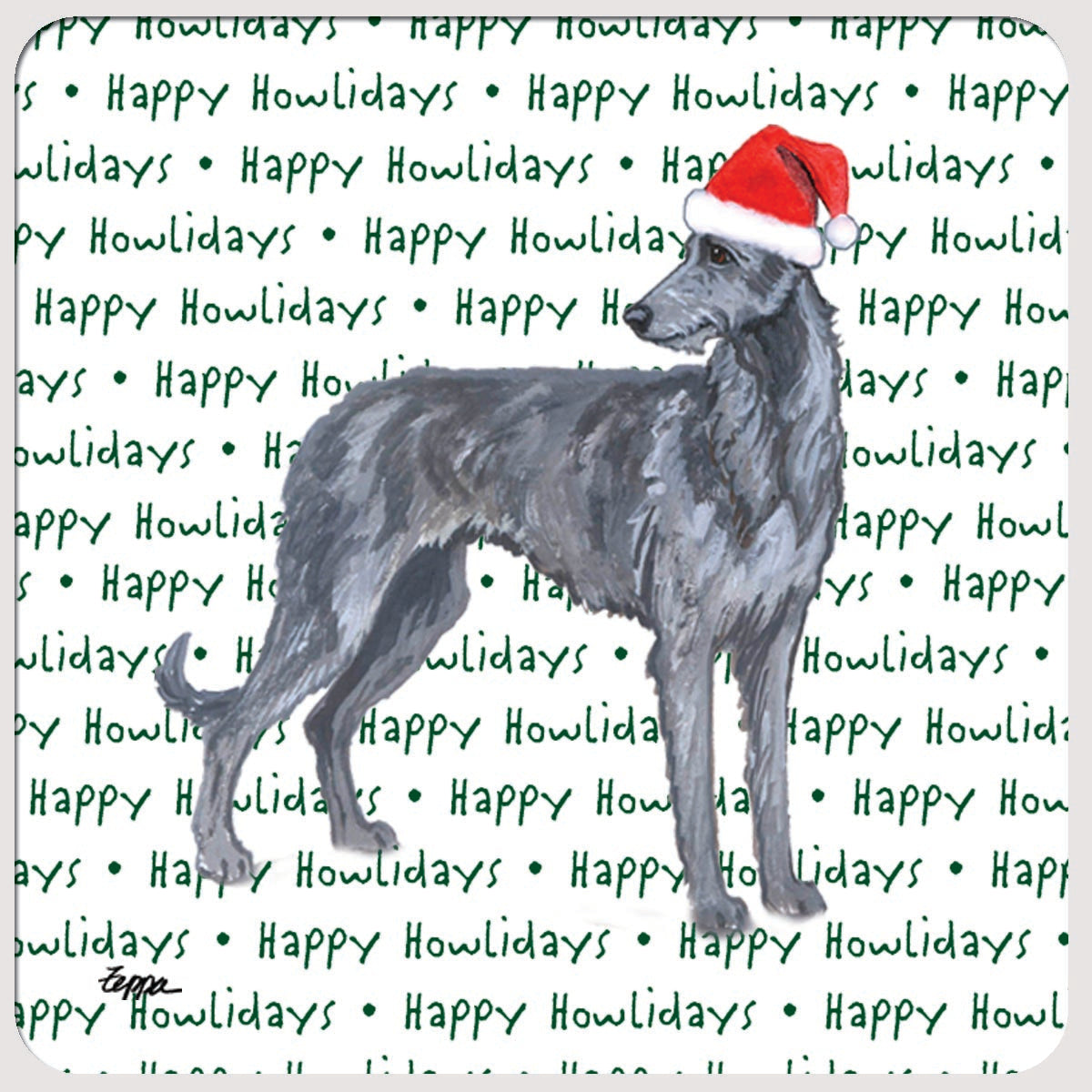 Scottish Deerhound Christmas Coasters