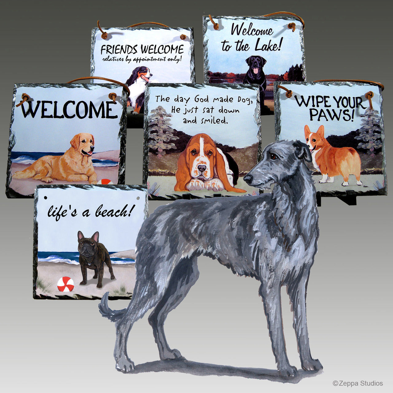 Scottish Deerhound Slate Signs