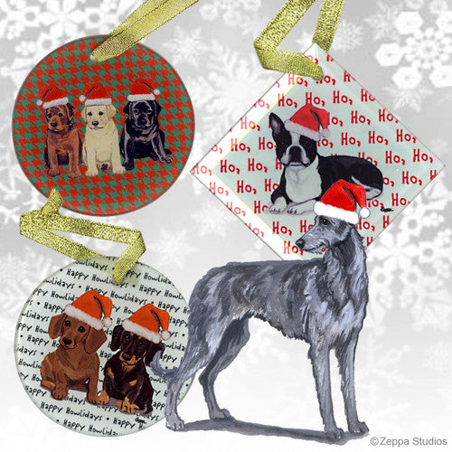 Scottish Deerhound Christmas Ornaments