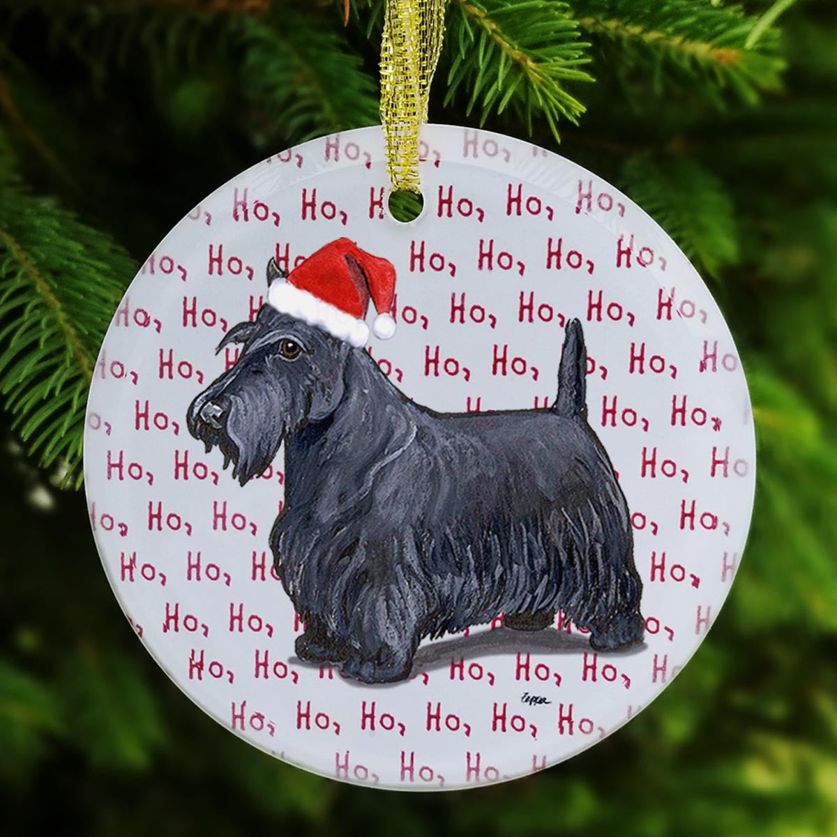 Scottish Terrier Ho Ho Ho Christmas Ornament