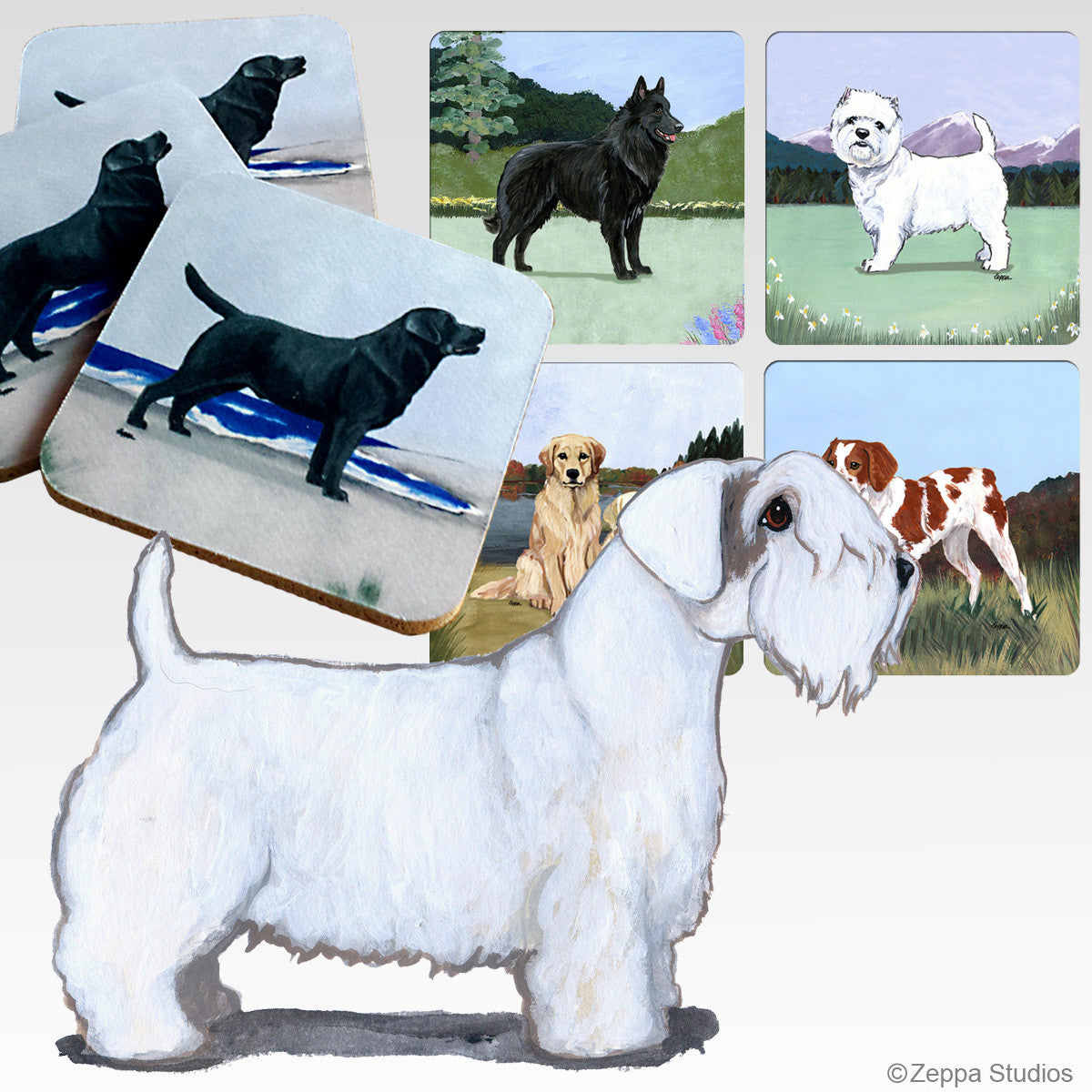 Sealyham Terrier Scenic Coasters