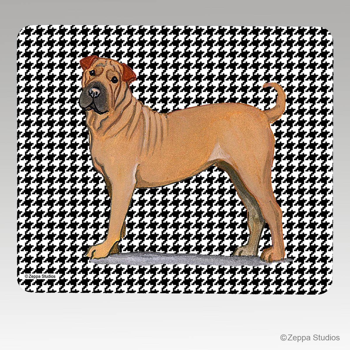 Sharpei Houndstooth Mouse Pad - Rectangle