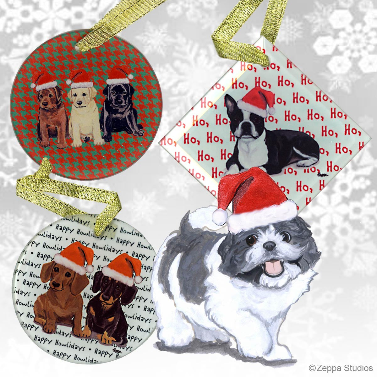 Shih Tzu Puppy Christmas Ornaments