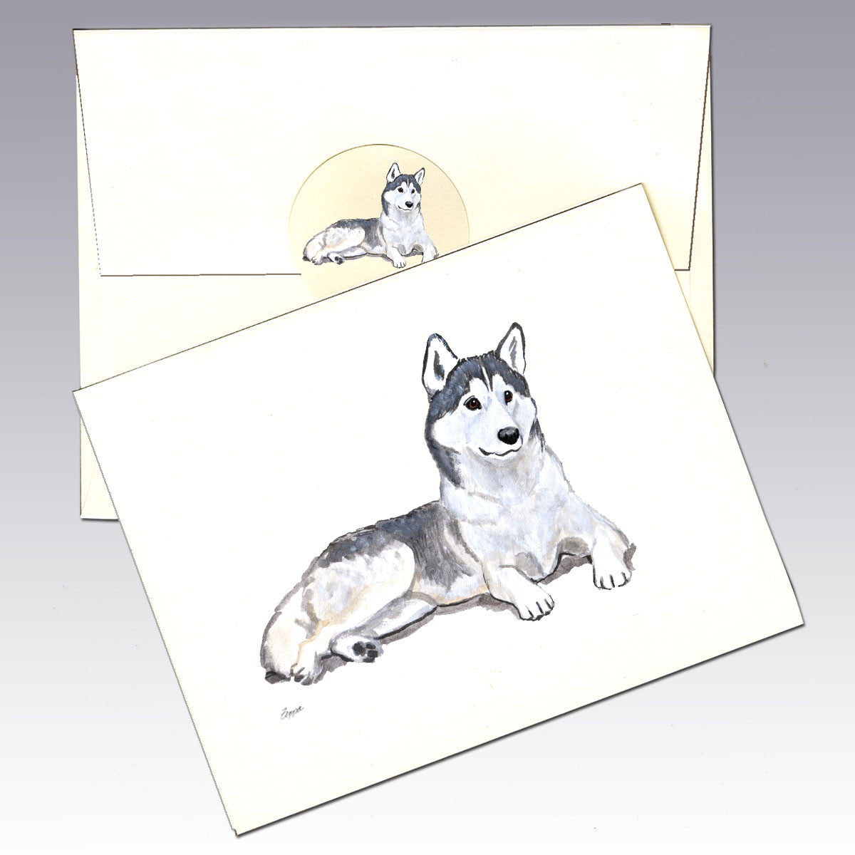 Siberian Husky Note Cards