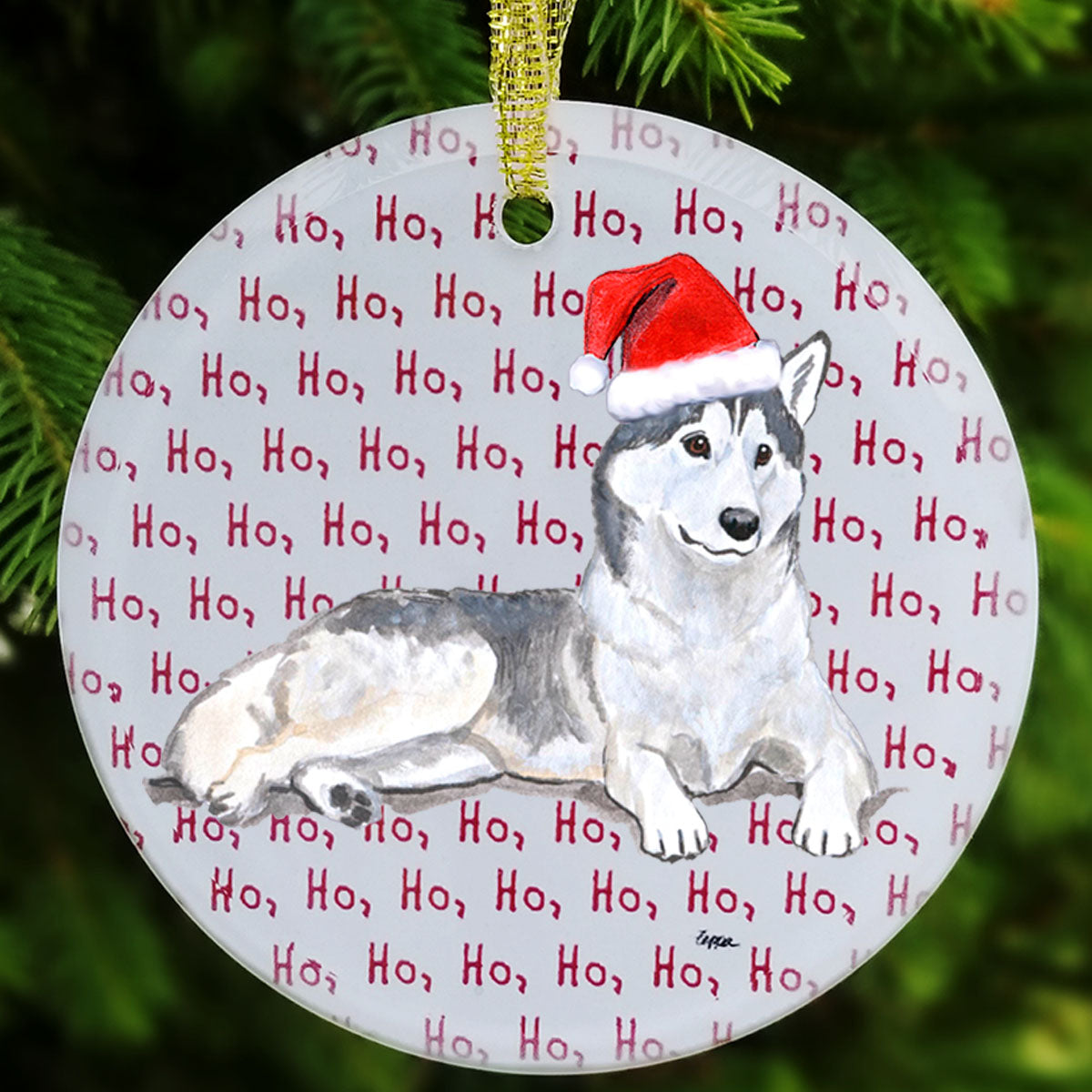 Siberian Husky Christmas Ornaments