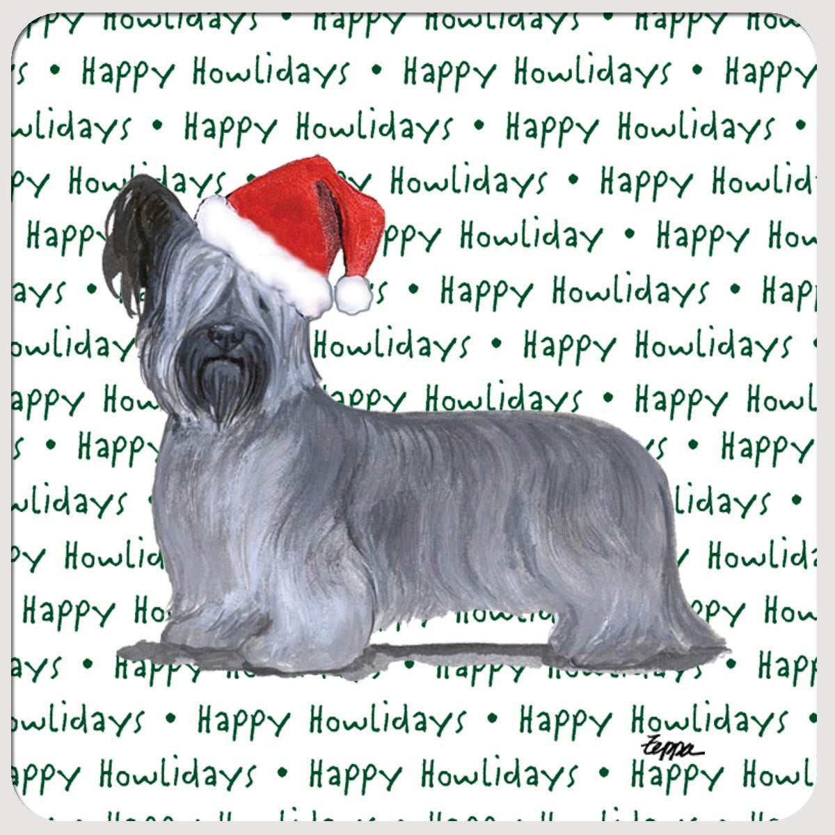 Skye Terrier Christmas Coasters