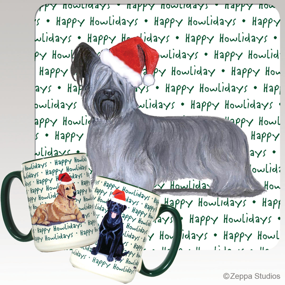 Skye Terrier Christmas Mugs