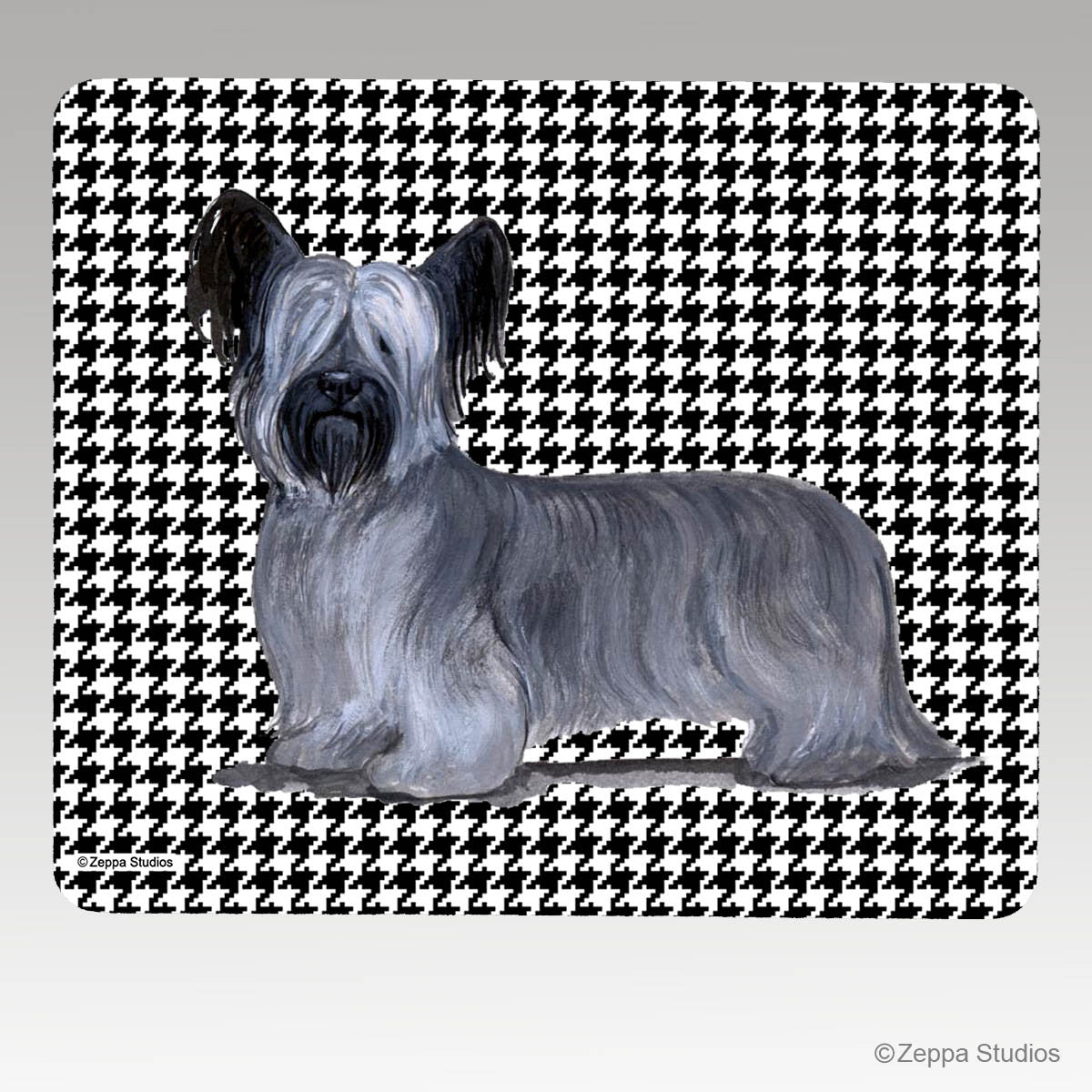 Skye Terrier Houndstooth Mouse Pad - Rectangle
