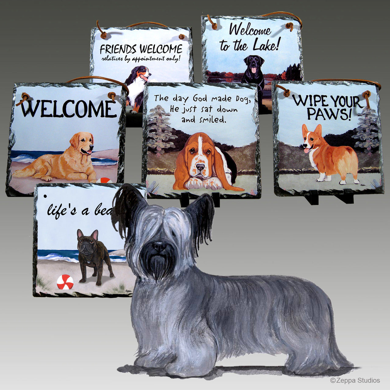 Skye Terrier Slate Signs