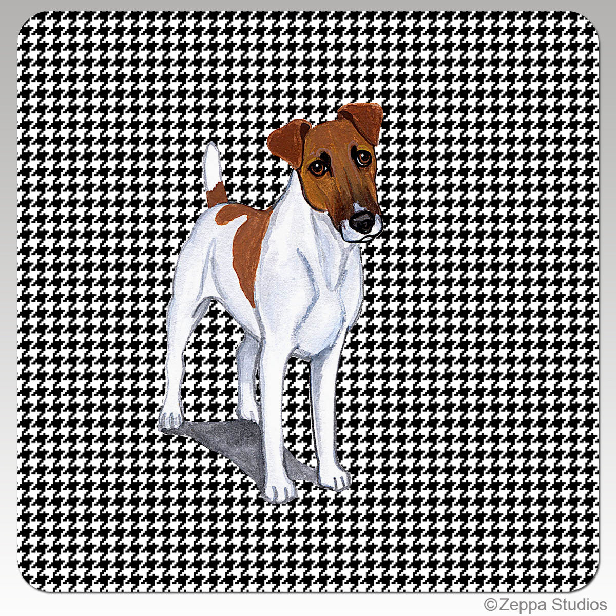 Smooth Fox Terrier Houndzstooth Coasters - Rectangle