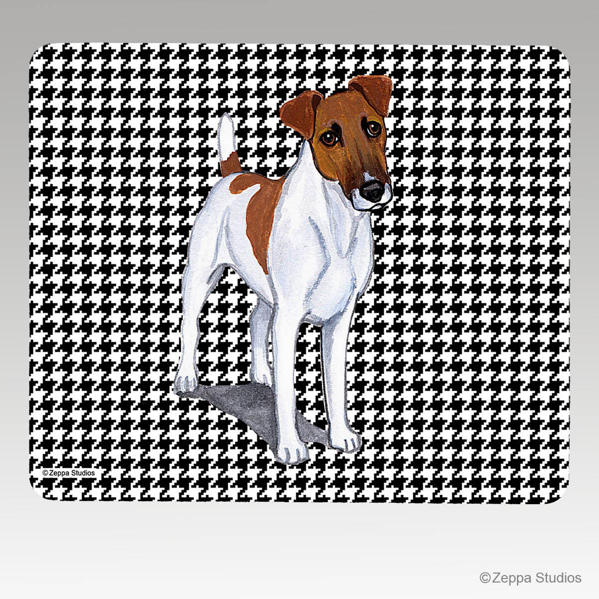 Smooth Fox Terrier Houndstooth Mouse Pad - Rectangle