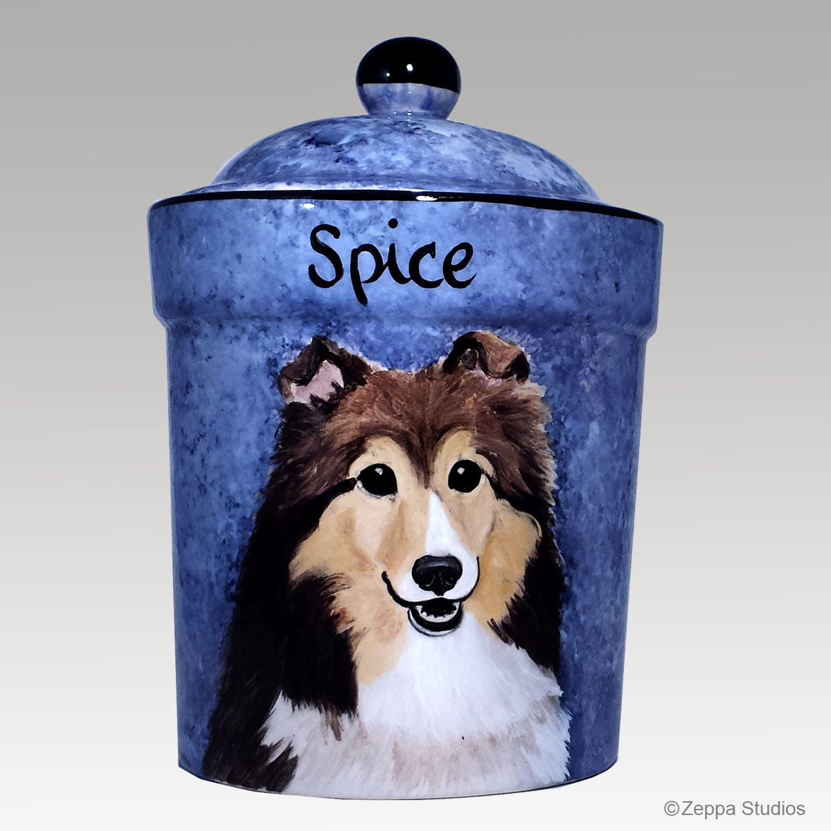 Custom Hand Painted Ceramic Treat Jar, "Spice" by Zeppa Studios